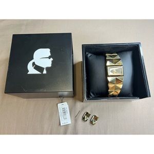 KARL LAGERFELD KL2611 PERSPEKTIVE GOLD STUDDED PYRAMID UNISEX WATCH
